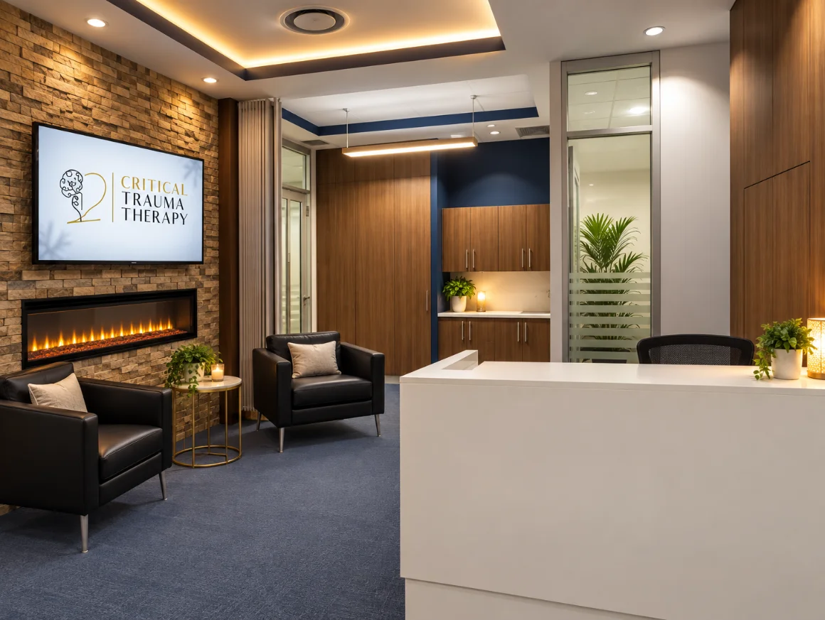 Reception and waiting area at the Critical Trauma Therapy Oakville clinic